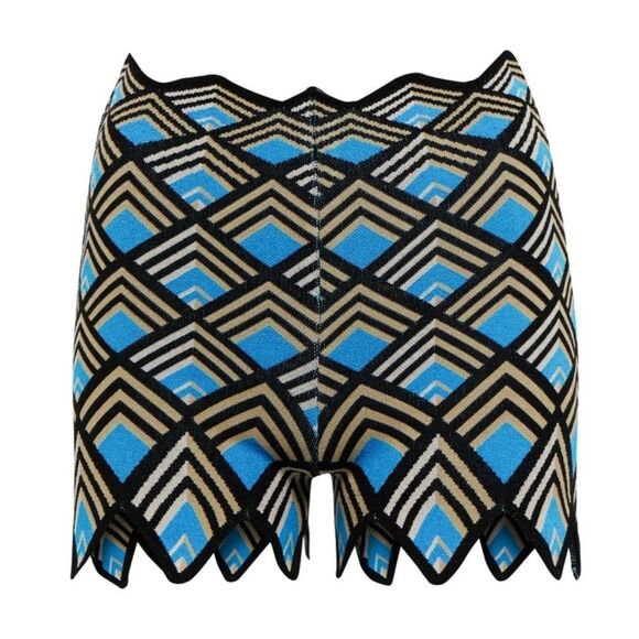 Paco Rabanne Pants - Paco Rabanne Geometric Jacquard Shorts Size XS